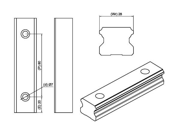 GUIA LINEAR PERFIL BAIXO 30MM