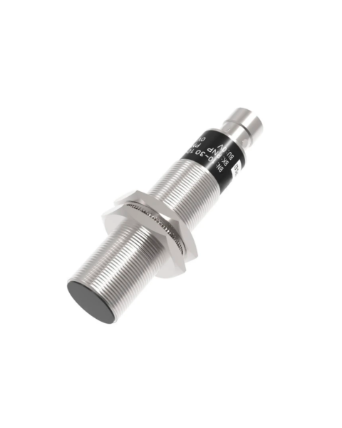 SENSOR PLTLF18-08NO-E2, INDUTIVO, CILÍNDRICO, 18 MM × 55 MM, DISTÂNCIA DE DETECÇÃO DE 8 MM, NPN, CONECTOR DE 3 PINOS M12, 10–30 VDC