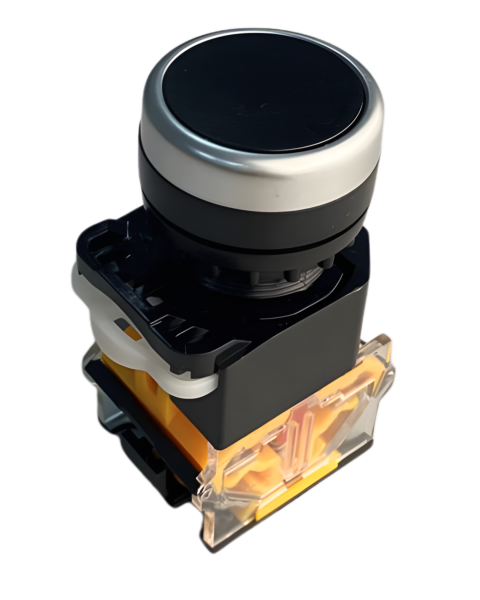 BOTÃO PULSADOR PRETO NA+NF 22MM