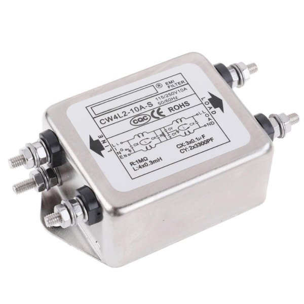 FILTRO EMI, SUPRESSOR DE RUÍDO, 10A, 115/250V