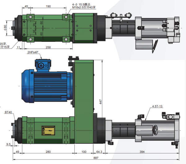 CABEÇOTE SPINDLE SC55 (ATC) - 6000RPM - BT40