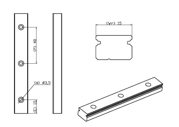 GUIA LINEAR MINI 15MM