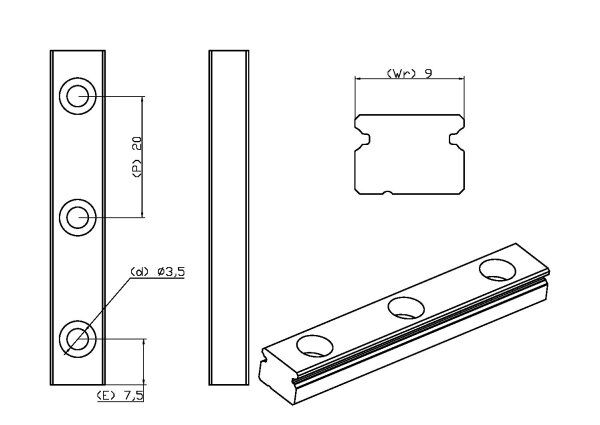 GUIA LINEAR MINI 09MM