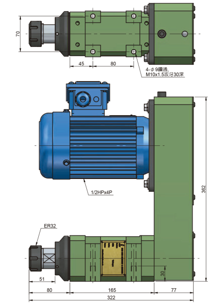 CABEÇOTE SPINDLE S35 - 10000RPM - ER32