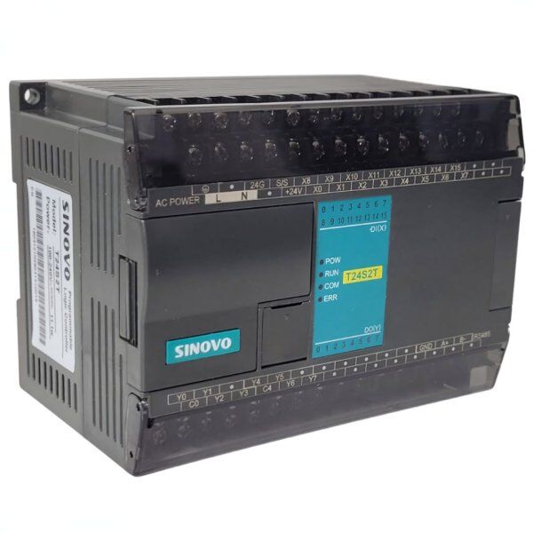 T24S2T - CLP 220VAC; 16 ENTRADAS; 8 SAÍDAS (TRANSISTOR); 2 SAÍDAS DE 200KHZ